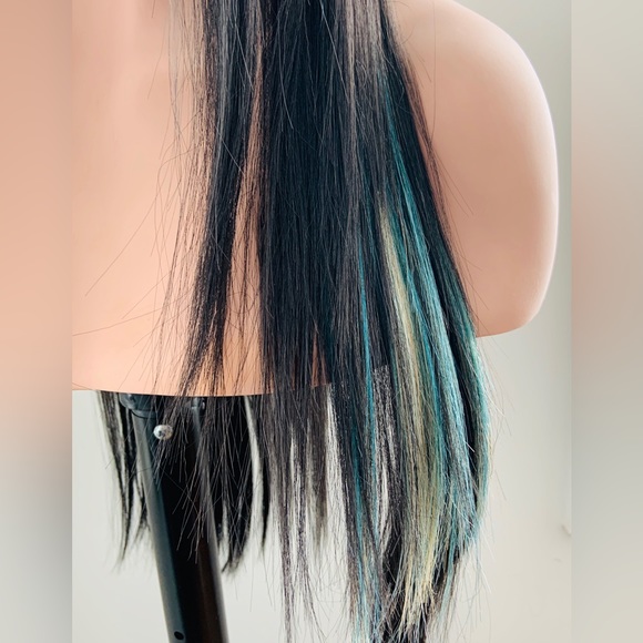 Long Black/ Blue/Multi Color Premium Fiber Lace Front Wig for Daily Wear/Events - Picture 6 of 9